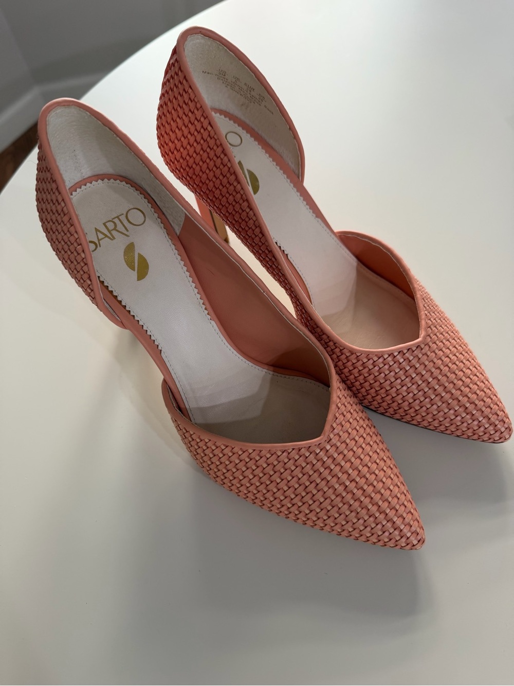 Franco Sarto Sherry 2 Coral Woven Pointed-Toe Pumps